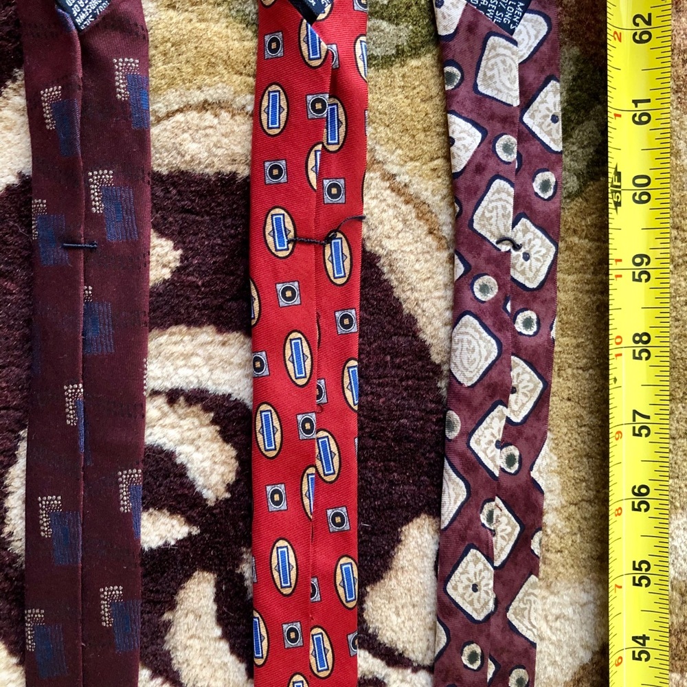 Bundle Vintage Lands’ End Silk Tall Men’s Ties - Picture 5 of 7